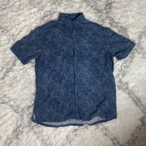 Tasso Elba Island Blue Button Down Shirt Size Lrg